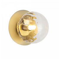Dainolite Burlat 1 Light Wall Sconce Aged Brass Clear Glass Lamp