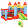 Qaba 9.2 x 9.5FT Bouncy Castle for Kids, 4 in 1 Inflatable Bounce House with Trampoline, Slide, Water Pool, Basket, Blower, Carry Bag, Indoor Outdoor Bouncer for Age 3-8