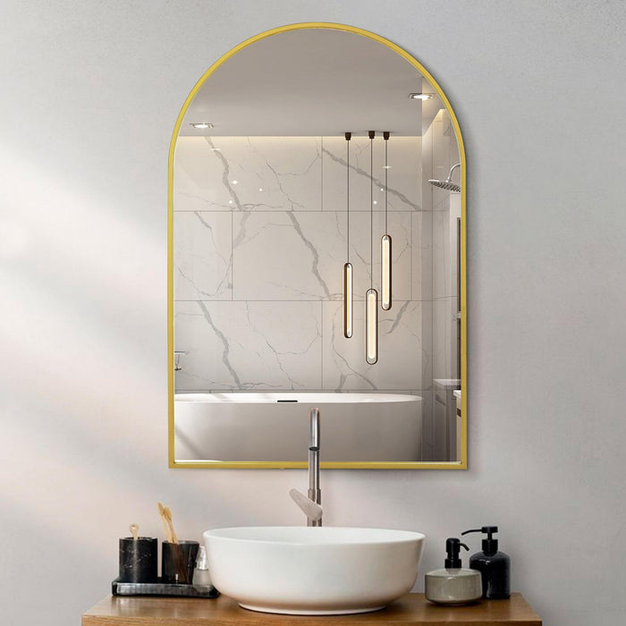 Arcus 30\" X 40\" Hand Crafted Architectural Mirror - Gold