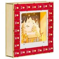 Homcom Christmas Advent Calendar With 24 Countdown Drawers And LED Lights