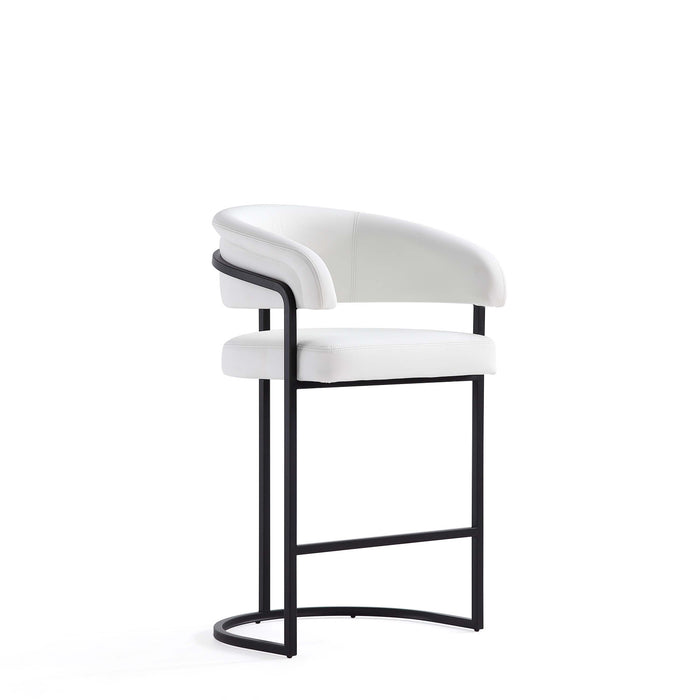 Augusta Modern Metal Upholstered Counter Stool in White