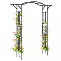 Outsunny Garden Arch with Extended Top, Outdoor Trellis Arbor, Black