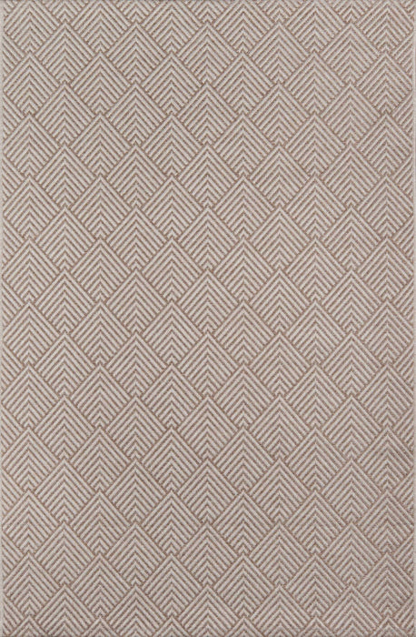 Laura Contemporary 6'7\" x 9'6\" Area Rug in Ivory Indoor Area Rug