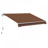Outsunny Retractable Awning Manual Sun Shade Shelter, Coffee