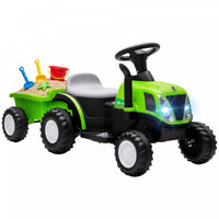Qaba 2 in 1 Kids Ride On Tractor, 6V Electric Vehicle with Detachable Trailer, Battery Powered Toddlers Driving Toy with Music, Horn, Lights for Ages 1-3 Years, Green