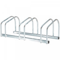 Soozier 3-bike Bicycle Floor Parking Rack Cycling Storage Stand Silver