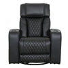 Kingsley 37 in. Leather Match Swivel Glider Recliner - Black