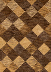 Florence Brown Beige Distressed Diamond Pattern Rug, 7'9\" x 10'6\" Indoor Area Rug