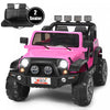Costway 12v Kids Ride On Car 2 Seater Truck Rc Electric Vehicles W/ Storage Room Pink