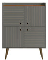 Manhattan Comfort Bogart Mid-Century Modern Accent Cabinet - Grey & Natural