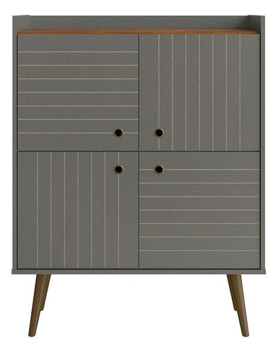 Manhattan Comfort Bogart Mid-Century Modern Accent Cabinet - Grey & Natural|Armoire décorative Bogart de Manhattan Comfort de style moderne du milieu du 20e siècle - grise et naturelle