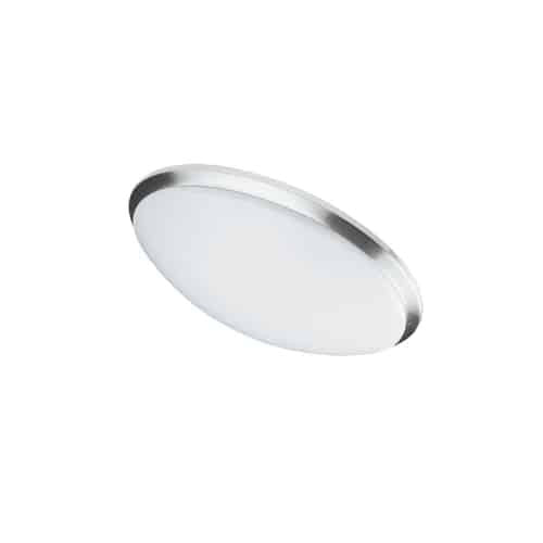 Dainolite Cfled Ceiling Flush Mount 11\" Dia Satin Chrome Trim White Shade Lamp