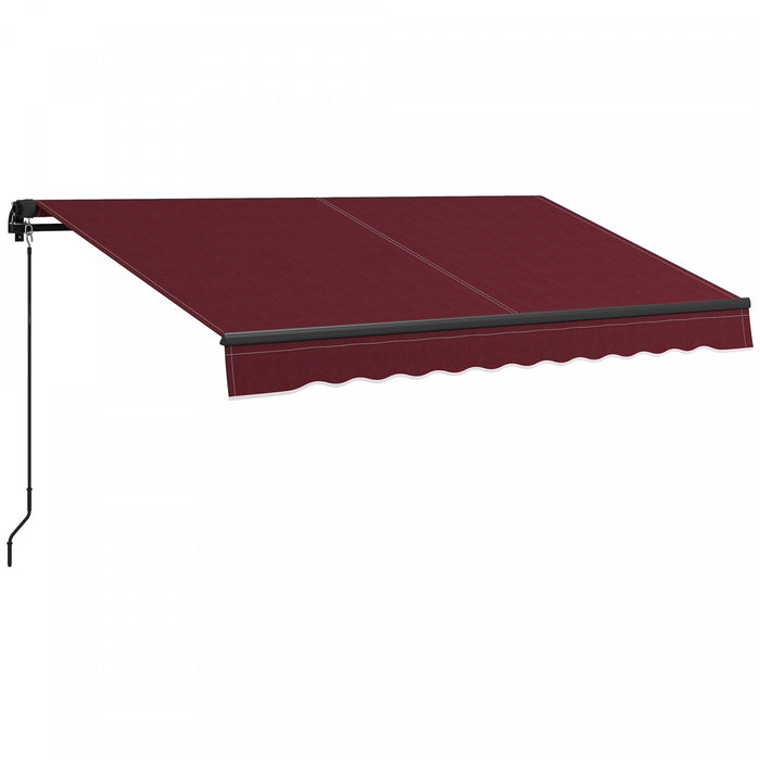 Outsunny 10' X 8' Patio Retractable Awning Sunshade Shelter, Wine Red