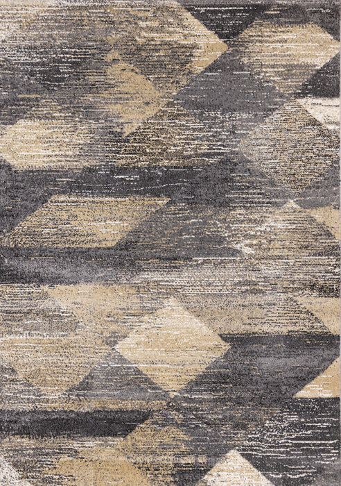 Dayton Grey Beige White Distressed Diamond Pattern Rug, 5'3\" x 7'7\" Indoor Area Rug