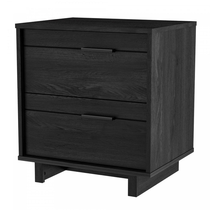Fynn 2-Drawer Nightstand - End Table with Storage Gray Oak - South Shore