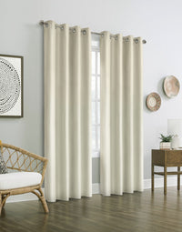 Thermaplus Vigo Off-White Blackout Grommet Curtain Panel - 52 x 95