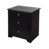 Vito Nightstand With Charging Station And Drawers - Pure Black 