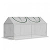 Outsunny 47\" X 24\" X 24\" Portable Mini Tunnel Greenhouse Garden Planting Outdoor Flower Warm House Box With 2 Windows Steel Frame Pe Cover, White