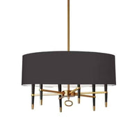 Dainolite Langford 6 Light Chandelier Vintage Bronze Black Shade Lamp