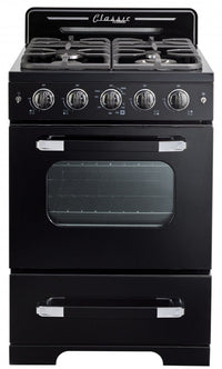 Classic Retro by Unique 24-Inch Convection Gas Range - UGP-24CR B 