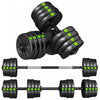 Soozier Adjustable Barbell & Dumbbells Set with Non-slip Handles, 66LBS