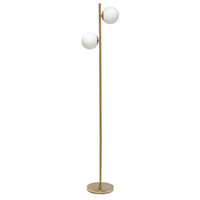 Liam Modern 2 Light Floor Lamp, Gold, 66