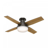 Dempsey Low Profile Ceiling Fan with Light Fixture - Bronze 