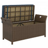 Outsunny 2-In-1 Patio Wicker Storage Bench 29 Gallon Storage Box Navy Blue