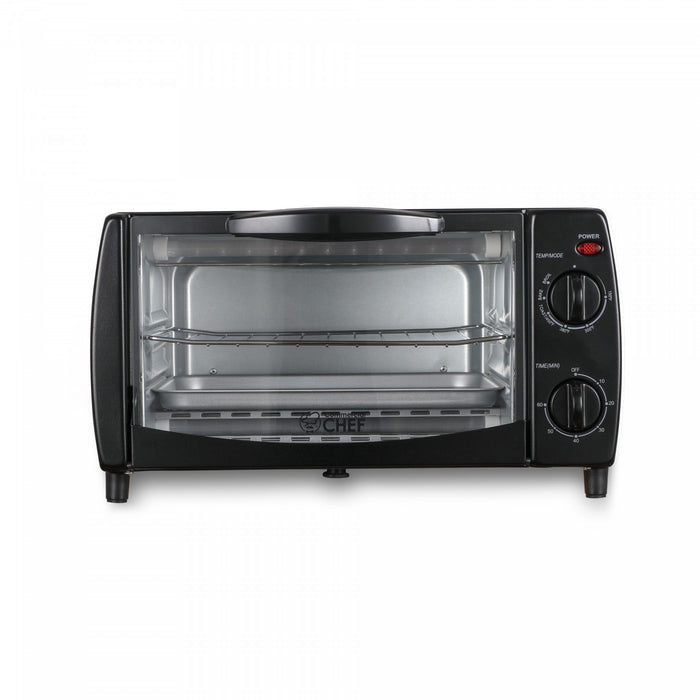 CHK Series Commercial Chef 4-Slice 10L Toaster Oven, 1000W, CHTO40B, Black