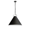 Dainolite Princeton 1 Light Pendant 24\" Dia Matte Black Finish Black Shade Lamp
