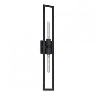 Dainolite Wisteria 2 Light Wall Sconce Tall Matte Black Lamp