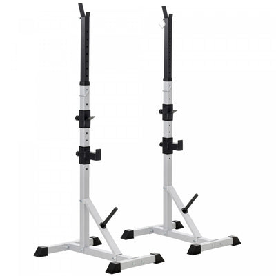 Soozier 2-piece Barbell Rack, 53.5"-69.3" Height Adjustable Squat Rack Bench Press Rack, 440lbs Capa|Soozier Paire Reglable De Support D'halterophilie Barbell Squat Rack
