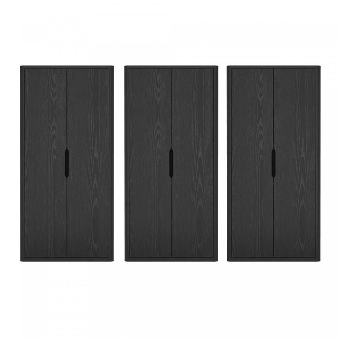 Rivington Modern 38\" Bookcase Cabinet in Black - Set of 3