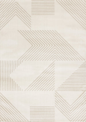 Hudson Modern Geometric Cream Beige Area Rug - 5'3