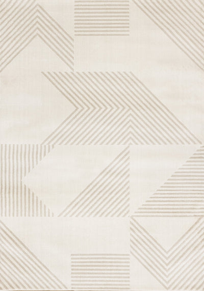 Hudson Modern Geometric Cream Beige Area Rug - 5'3" x 7'7"|Carpette Hudson crème et beige à motif géométrique moderne - 5 pi 3 po x 7 pi 7 po