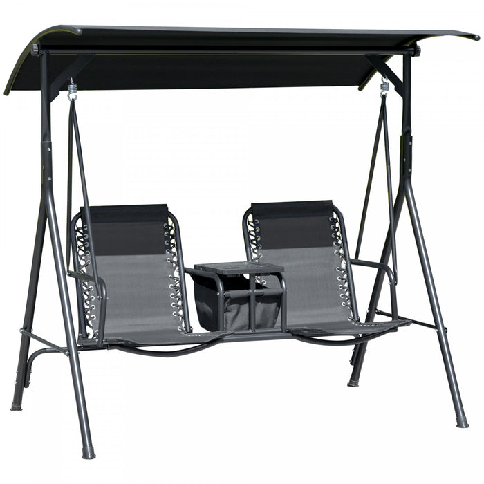 Outsunny 2-seater Garden Swing, Black