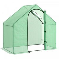 Outsunny 6'x3.3'x5.5' Walk-in Garden Greenhouse With Door And Top Window, Portable Mini Greenhouse F