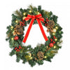 Homcom 24\" Pre-lit Christmas Wreath With 20 Led Lights