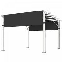 Outsunny 2 Pcs 16 x 4ft Pergola Shade, UV Protection Pergola Canopy, Black