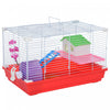 Pawhut 18.5'' Hamster Cage With Exercise Wheel And Water Bottle Dishes, Rat House And Habitats 2 Storey Design, Red