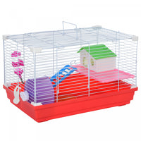 Pawhut 18.5'' Hamster Cage With Exercise Wheel And Water Bottle Dishes, Rat House And Habitats 2 Sto