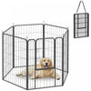 PawHut 6 Panels Dog Playpen, Portable Heavy Duty Pet Fence with Door & Strap, 39.5\"H, for Indoor Outdoor Backyard Garden, Foldable Puppy Pet Pen for Large Dogs
