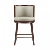 Evalyn Modern Wood Upholstered Counter Stool in Stone 