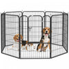Pawhut 8 Panel Pet Playpen Play Yard Fence Home Diy Heavy-duty Metal Foldable Indoor Outdoor 31\" X 39.25\"