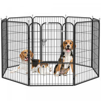 Pawhut 8 Panel Pet Playpen Play Yard Fence Home Diy Heavy-duty Metal Foldable Indoor Outdoor 31