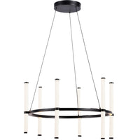 Dainolite Corvette Chandelier 36w Matte Black White Acrylic Diffuser Lamp
