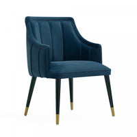 Eda Modern Wood Armchair in Midnight Blue Dining Chair