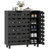 HOMCOM Shoe Cabinet, Shoe Storage Cabinet for 20 Pair of Shoes, Black
