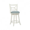 Sawyer Faux Leather Counter-Height Stool - Cream and Blue