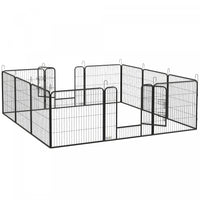Pawhut Dog Playpen, Heavy-duty Metal Puppy Play Pen, Pet Exercise Fences For Outside And Indoor, Diy